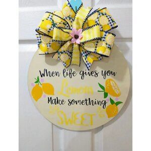 Wood Sign For Kitchen With Lemon Design, Lemon Decor, Kitchen Decor, Gift